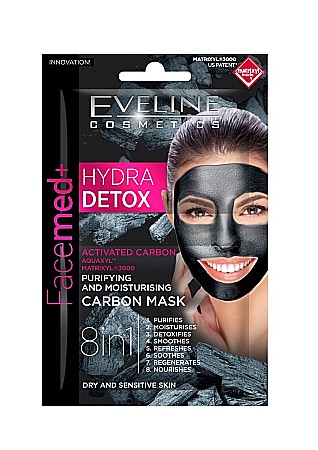 EVELINE COSMETICS Masca de Fata 8 in 1 FaceMed+ Hydra Detox 2 x 5 ml