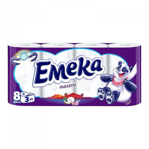 Produse de uz casnic - EMEKA Hartie Igienica PARADISE 3 Straturi, 8 Role