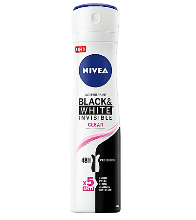 Deodorante & Parfumuri - NIVEA Spray Deodorant Antiperspirant BLACK & WHITE INVISIBLE CLEAR 150 ml