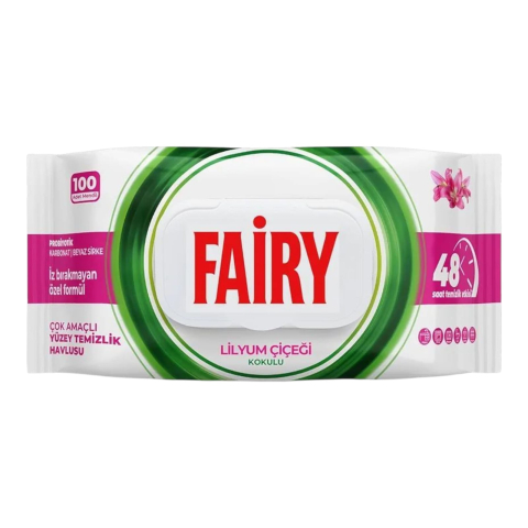 Noutati - FAIRY Servetele Umede Curatare Multisuprafete cu Bicarbonat, Otet Alb, Flori de Crin 100 Buc