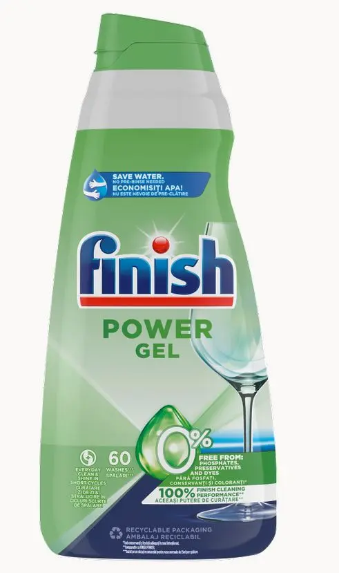 Bucatarie - FINISH Power Gel Detergent Formula 0% pt Masina de Spalat Vase 900 ml (60 spalari)