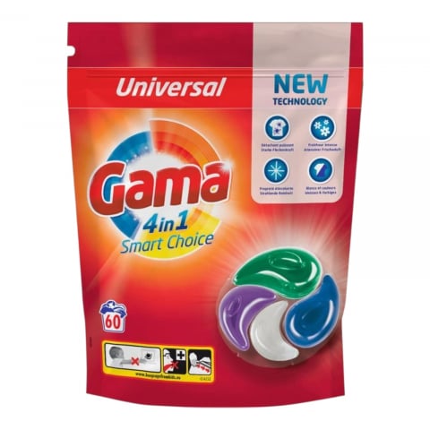 Detergent Rufe - GAMA Detergent Capsule Smart Choice 4in1 Universal 60 buc