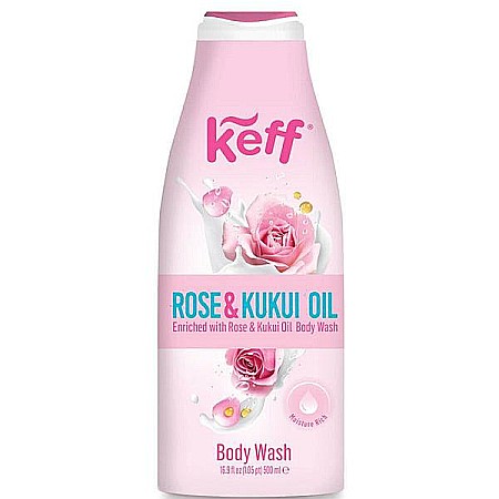 Ingrijire Personala - KEFF Gel de Dus cu Ulei de Trandafir si Kukui 500 ml