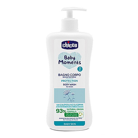 Cosmetice copii - CHICCO Gel de Dus Fara Lacrimi Baby Moments Baby Skin Protection 500ml 0 luni+