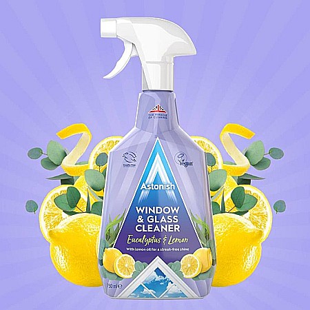 ASTONISH Solutie Curatat Geamuri cu Pompa Eucalyptus & Lemon 750 ml [1]