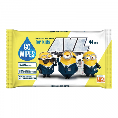 Lotiune de corp - GO WIPES Minions Hartie Igienica Umeda Biodegradabila 44 buc