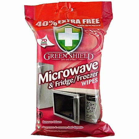 Produse de uz casnic - GREEN SHIELD Servetele Umede pt Curatare Cuptor Microunde & Frigider 70 buc