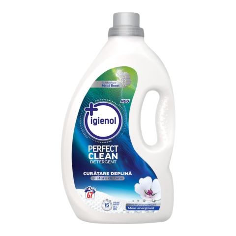 Detergent Rufe - IGIENOL Perfect Clean Detergent Lichid Universal Musk 2.7L (67 spalari)
