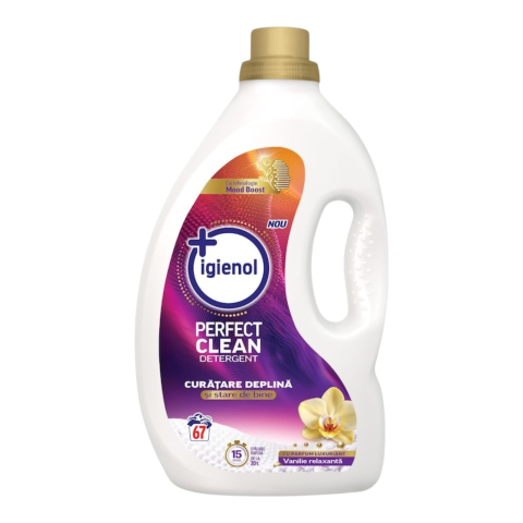 Detergent Rufe - IGIENOL Perfect Clean Detergent Lichid Universal Vanilie 2.7L (67 spalari)