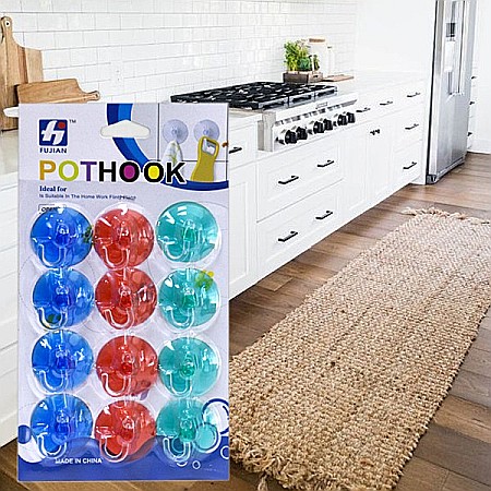 POTHOOK Ventuze Colorate cu Agatatoare Set 12 buc [1]