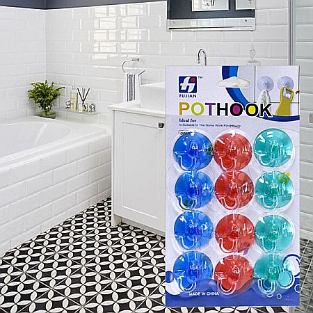 POTHOOK Ventuze Colorate cu Agatatoare Set 12 buc [2]