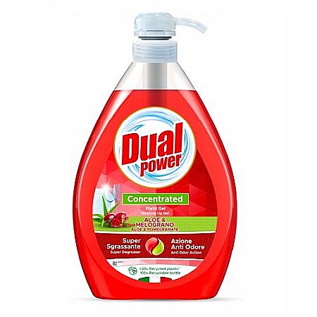 DUAL Power – Gel de Vase Concentrat Aloe&Rodie Antibacterian 1000ml