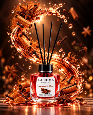 LA ROMA Odorizant Camera cu Betisoare CHRISTMAS EDTION CINNAMON 130 ml [1]