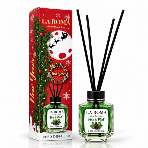Camera - LA ROMA Odorizant Camera cu Betisoare CHRISTMAS EDTION PIN & MINT 130 ml