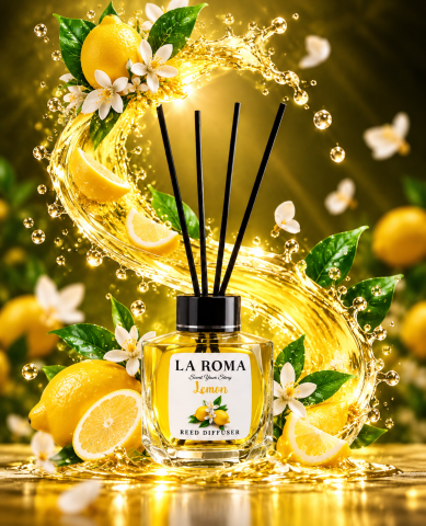 LA ROMA Odorizant Camera cu Betisoare LEMON 130 ml [1]