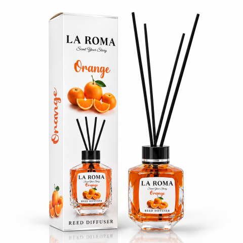 Camera - LA ROMA Odorizant Camera cu Betisoare ORANGE 130 ml