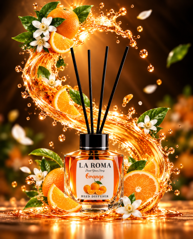LA ROMA Odorizant Camera cu Betisoare ORANGE 130 ml [1]
