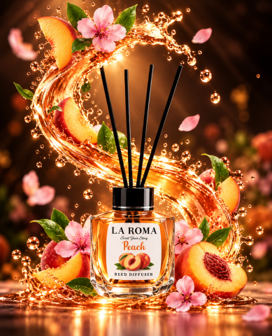 LA ROMA Odorizant Camera cu Betisoare PIERSICA 130 ml [1]