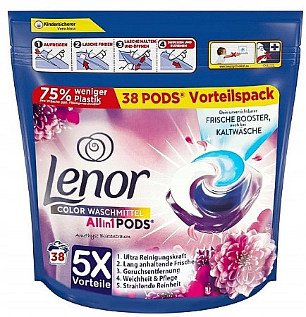 Detergent Rufe - LENOR Detergent Capsule Allin1 PODS Color Amethyst Flower 38 buc