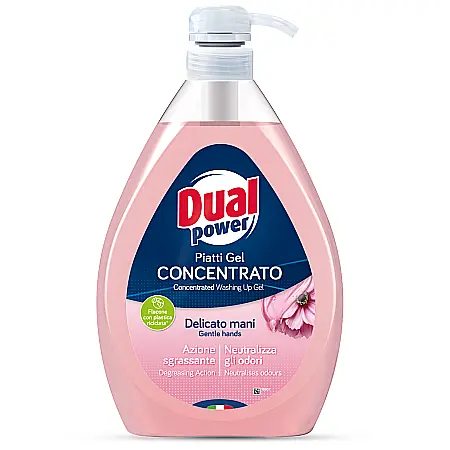 DUAL Power – Gel de Vase Concentrat Maini Delicate Antibacterian 1000ml