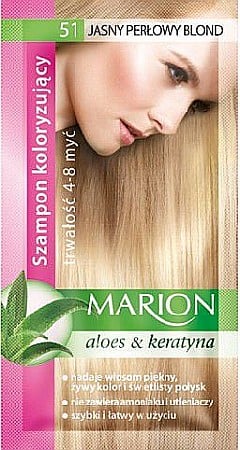 Ingrijirea parului - MARION Aloe & Keratin Sampon Nuantator pt Par Nuanta 51 Light Pearl Blond 40 ml