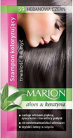 Ingrijirea parului - MARION Aloe & Keratin Sampon Nuantator pt Par Nuanta 59 Ebony Black 40 ml