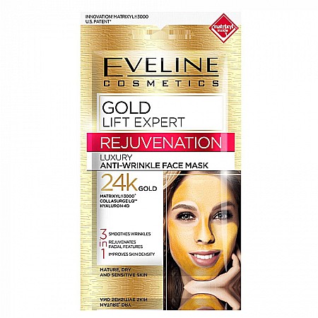 Masca Faciala - EVELINE COSMETICS Masca Luxurianta de Fata Gold Lift Expert 3 in 1 Antirid cu Aur 24K 7 ml
