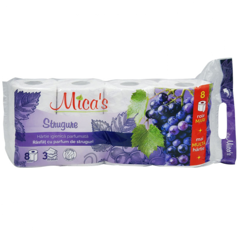 Produse de uz casnic - MICAS Hartie Igienica STRUGURI 3 Straturi, 8 Role