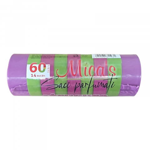 Saci Menajeri - MICAS Saci Menajeri Parfumati cu Urechi HD-LD STRUGURE 60L 14buc/rola