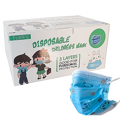 Cosmetice copii - Masca Protectie de Unica Folosinta Pentru Copii Model Animatii Set 50 buc