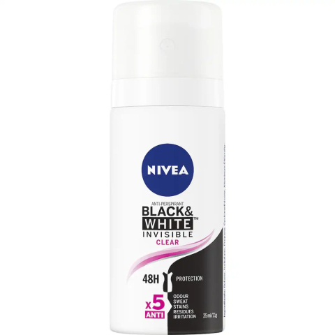 Noutati - NIVEA Trvel Spray Deodorant Antiperspirant Voiaj BLACK & WHITE INVISIBLE CLEAR 35 ml