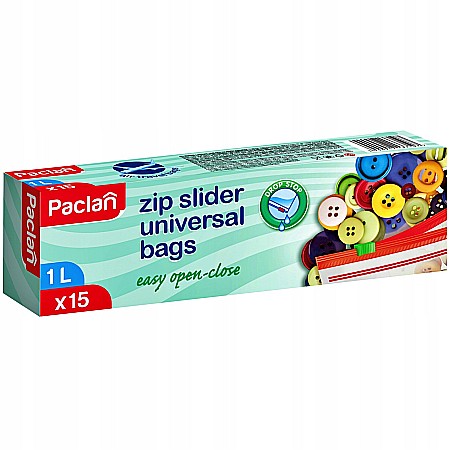 Produse de uz casnic - PACLAN Pungi Alimentare Inchidere cu Fermoar Zip 1L 15 buc