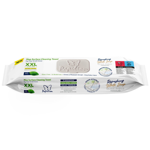Produse de uz casnic - PAPILION Lavete Umede XXL pt Pardoseli White Soap 40 buc