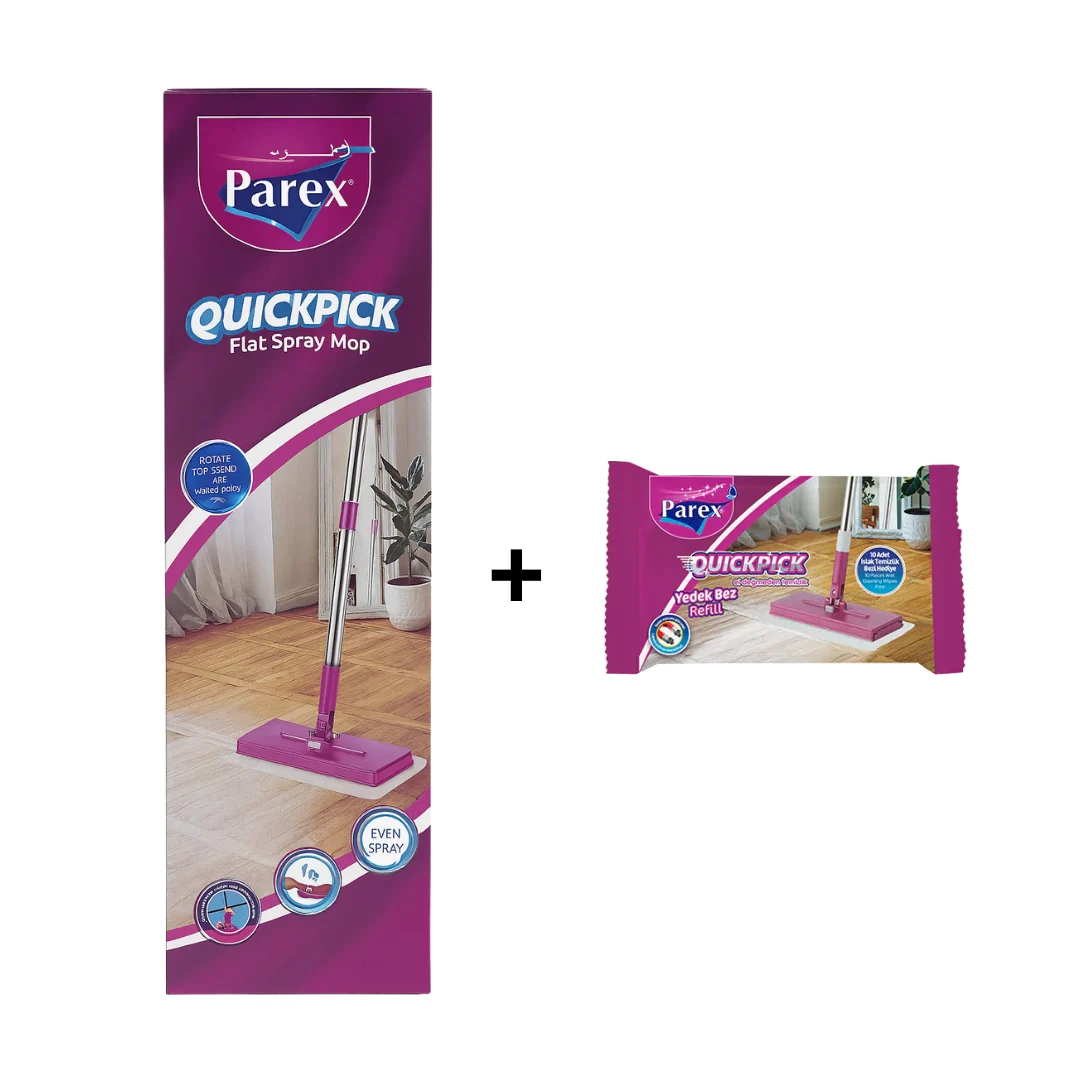 Noutati - PAREX Mop cu Prindere Rapida + 10 Servețele Umede pt Curățare