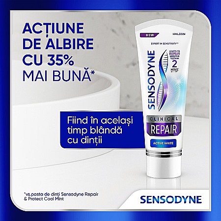 SENSODYNE Pasta de Dinti pt Sensibilitate Dentara Clinical Repair Active White 75 ml [2]