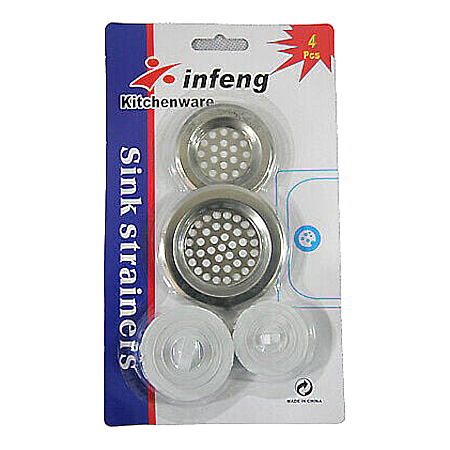 Bucatarie - INFENG Set 2 Site + 2 Dopuri Scurgere pt Chiuveta Cada din Inox, Diametru 7.5 cm si 6 cm