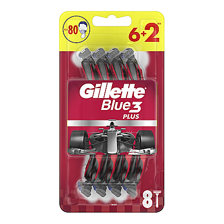 Produse pentru ras - GILLETTE Blue3 Aparat de Ras Red Plus Set 6 + 2 buc
