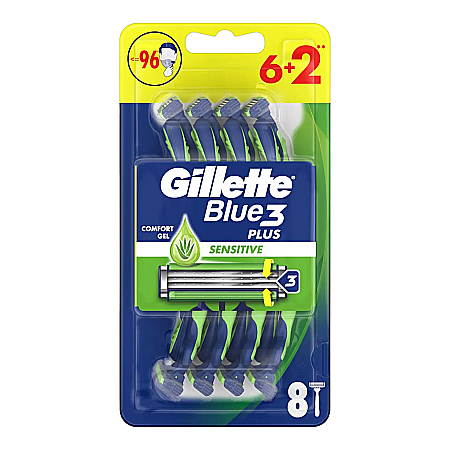 Produse pentru ras - GILLETTE Blue3 Aparat de Ras Sensitive Set 6+2 buc
