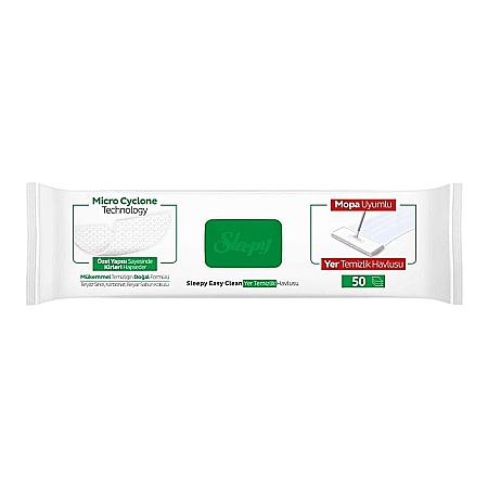 SLEEPY Lavete Umede pt Pardoseli cu Bicarbonat, Otet Alb, Eucalipt – White Soap Additive, 50 Buc [2]