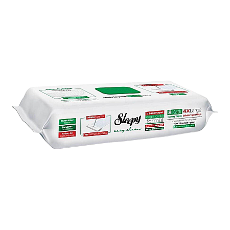 Produse de uz casnic - SLEEPY Lavete Umede pt Pardoseli cu Bicarbonat, Otet Alb, Eucalipt – White Soap Additive, 50 Buc