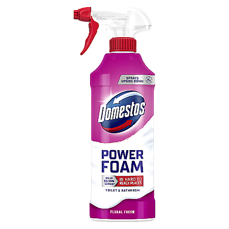 Produse de uz casnic - DOMESTOS Spray Spuma pt Curatare Baie Power Foam FLORAL FRESH 435 ml