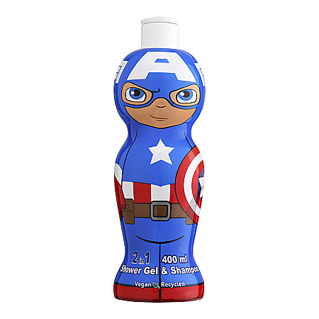 Cosmetice copii - AIR VAL Disney 2in1 Gel de Dus & Sampon MARVEL CAPTAIN AMERICA 400 ml