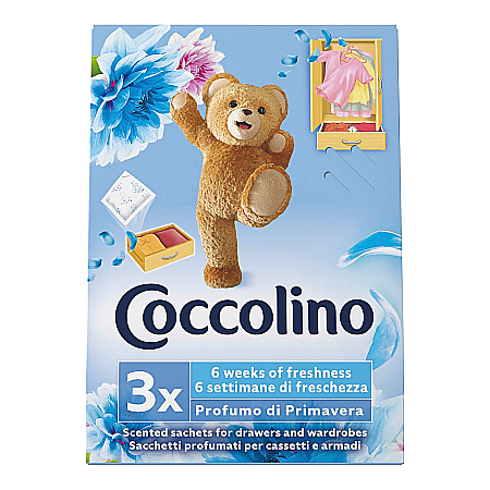 Detergent Rufe - COCCOLINO Odorizant pt Dulap/Sertare FLORI di PRIMAVERA 3 buc