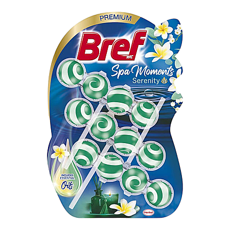 Produse de uz casnic - BREF Premium Spa Moments Odorizant Toaleta Serenity 3 x 50 g