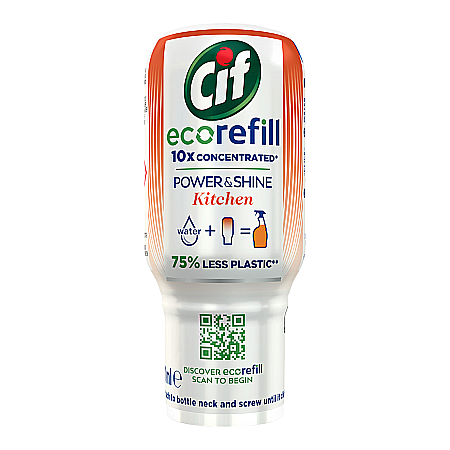 Produse de uz casnic - CIF Power & Shine Kitchen Solutie Curatare Bucatarie Rezerva 10 x Concentrat 70 ml