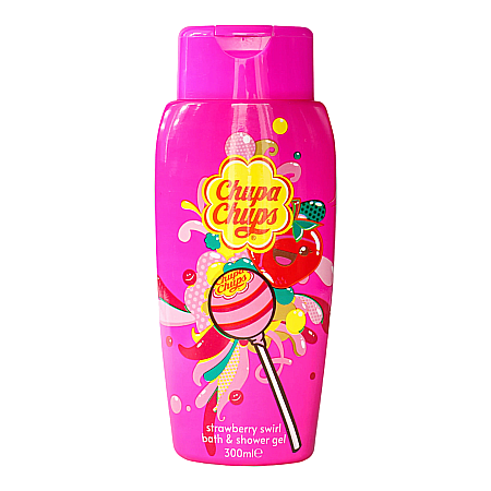 Cosmetice copii - CHUPA CHUPS Gel de Dus si Spumant pt Copii Strawberry Swirl 300 ml