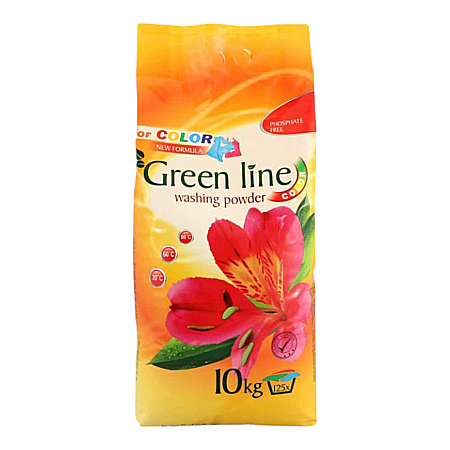 Detergent pudra - GREEN LINE Detergent Rufe Automat Color 10 kg (125 spalari)