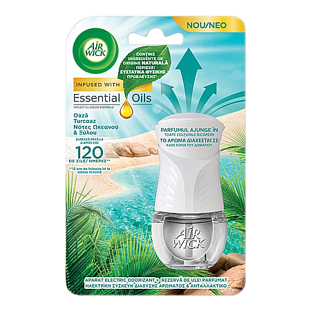 AirWick Aparat Odorizant Priza+Rezerva 19 ml Turquoise Oasis