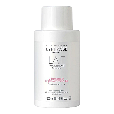 Masca Faciala - BYPHASSE Lapte Demachiant pentru Fata si Ochi, Vitamina E si B5,  500 ml