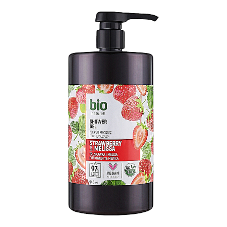 Ingrijirea corpului - BIO NATURELL Creamy Gel de Dus cu Pompa Strawberry & Melissa 946 ml